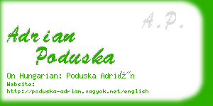 adrian poduska business card